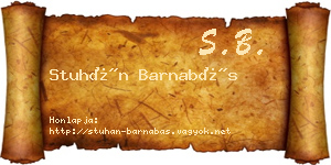 Stuhán Barnabás névjegykártya